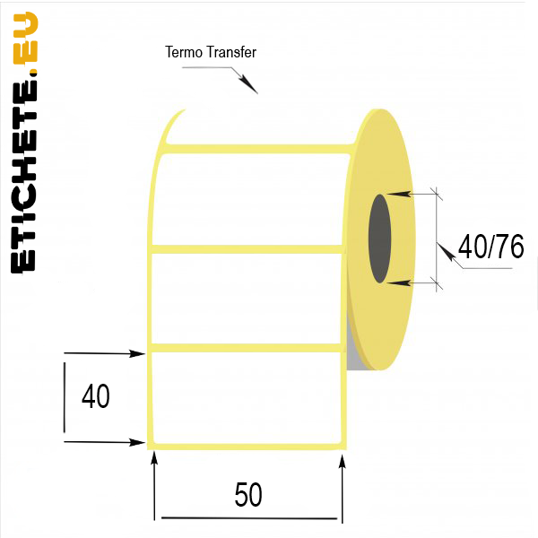 Cumpăra Eticheta termo transfer  50mm x 40mm in Chișinau la Etichete.eu